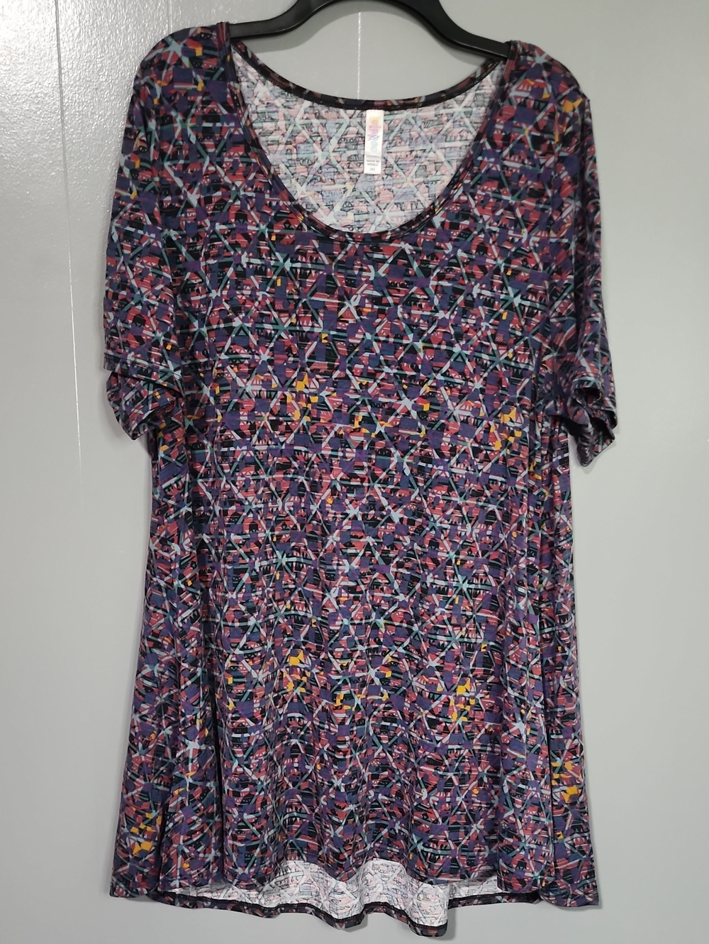 LuLaRoe Multicolor Geometric Scoop Neck Top